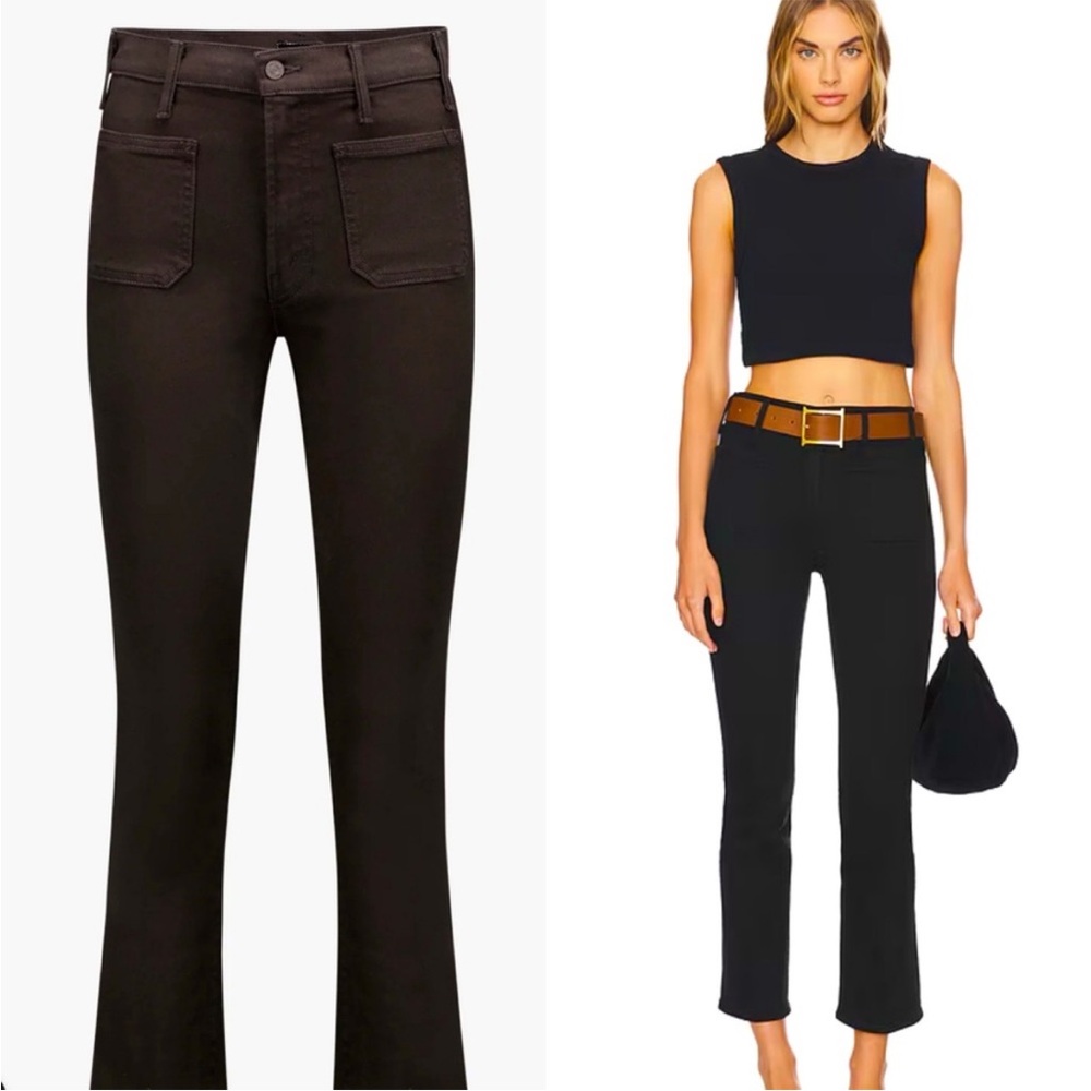 MOTHER Charcoal Cropped Jeans